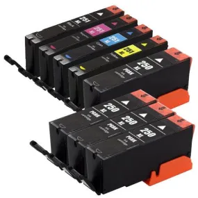 Canon PGI-250XL & CLI-251XL Inkjet Cartridges, Compatible Set of 8 : 4 Large Black (PGI 250XL) & 1 Of Each Color (CLI 251XL)