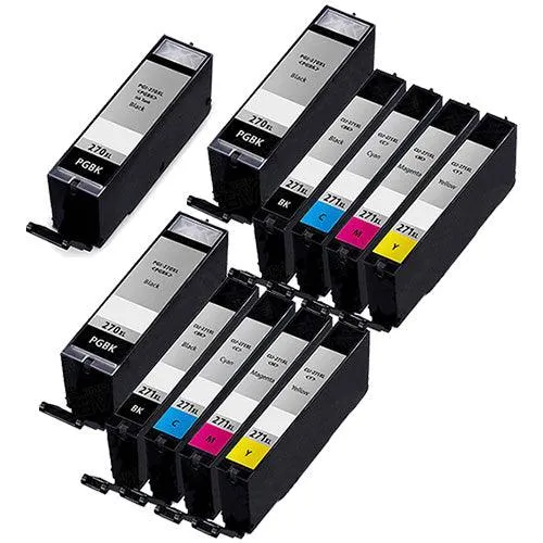 Canon PGI-270XL CLI-271XL In Cartridges Set Of 11 (3x Large Black pgi270xl & 2x each color cli271xl) - Compatible