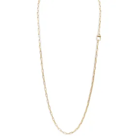 Chain Necklace with Diamond Clasp in 18K Gold