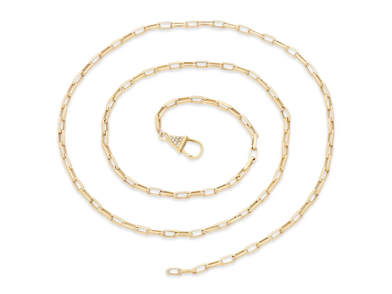Chain Necklace with Diamond Clasp in 18K Gold