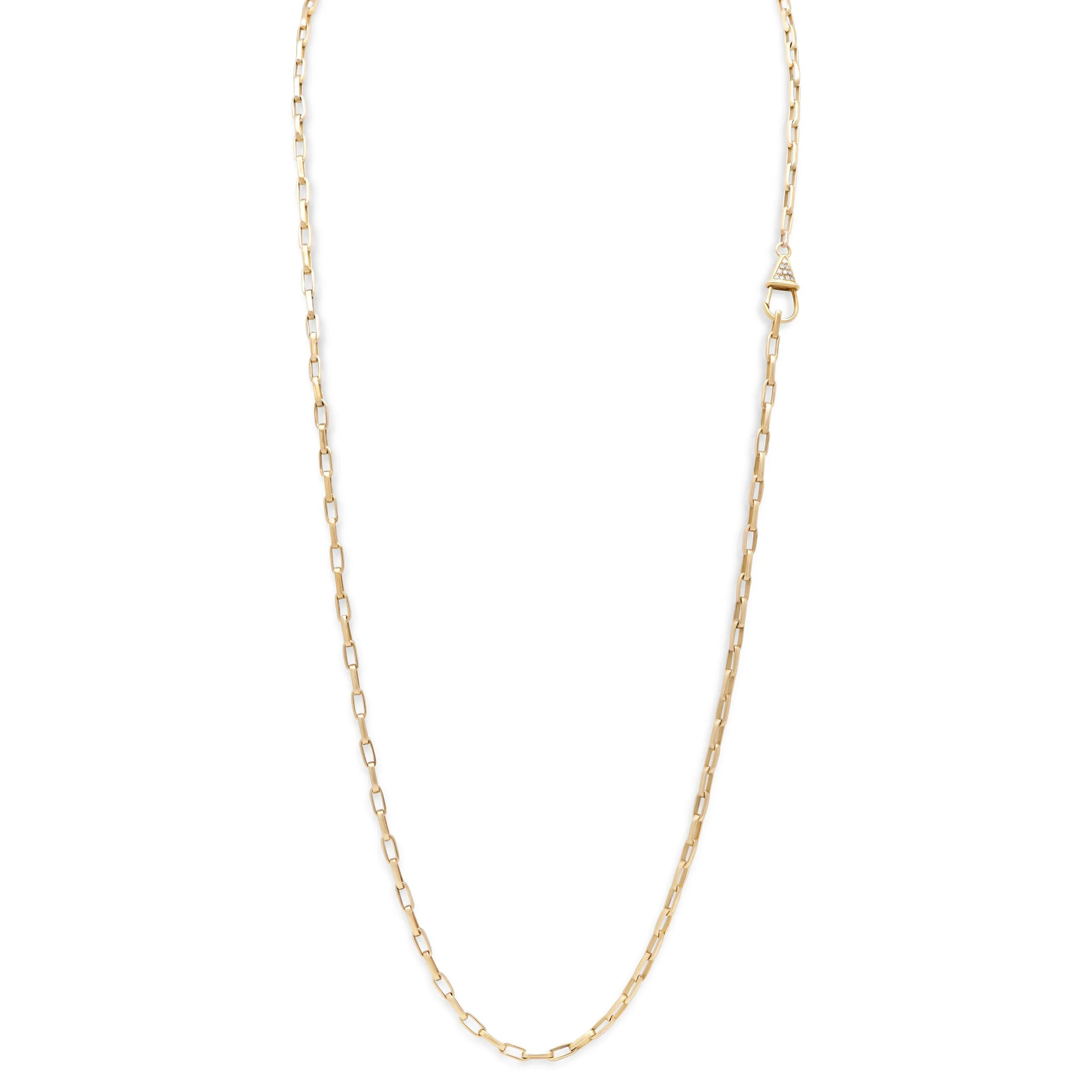 Chain Necklace with Diamond Clasp in 18K Gold