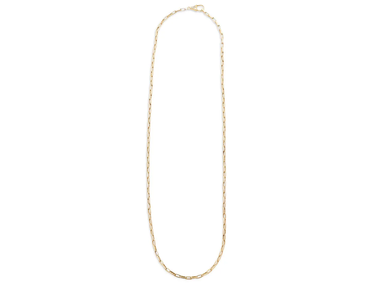 Chain Necklace with Diamond Clasp in 18K Gold