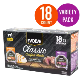 Classic Crafted Meals Wet Dog Food Variety Pack with Turkey & Venison | 3.5 oz - 18 pk | Evolve