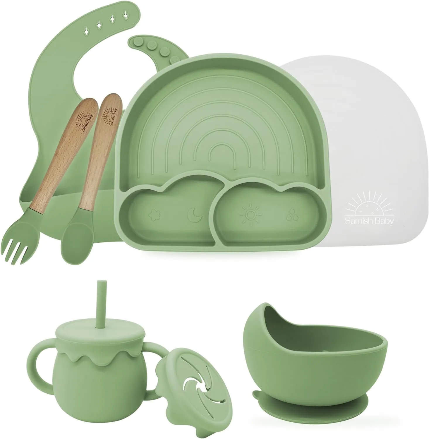 Colorful Arch Silicone Feeding Set – Sustainable, Non-Slip Baby Tableware