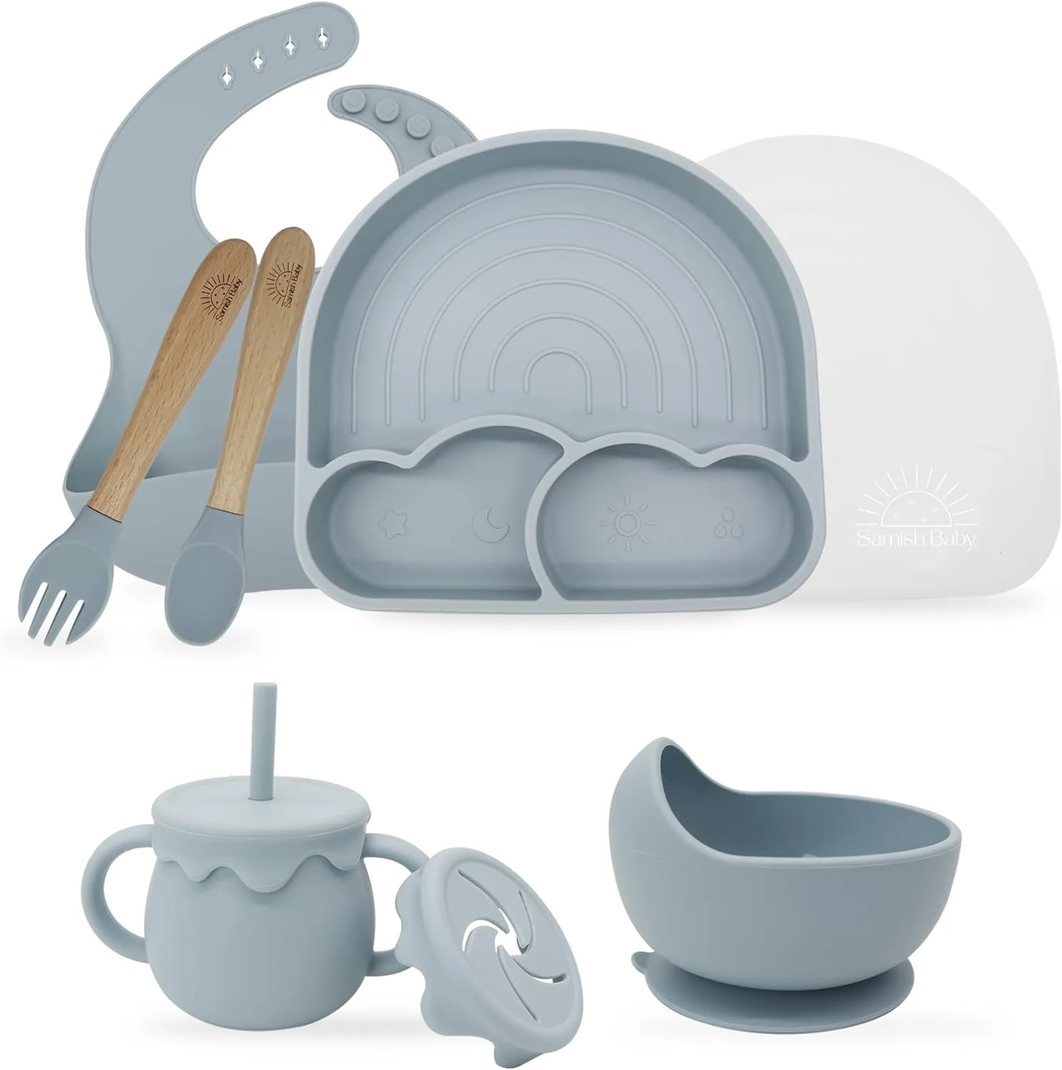 Colorful Arch Silicone Feeding Set – Sustainable, Non-Slip Baby Tableware