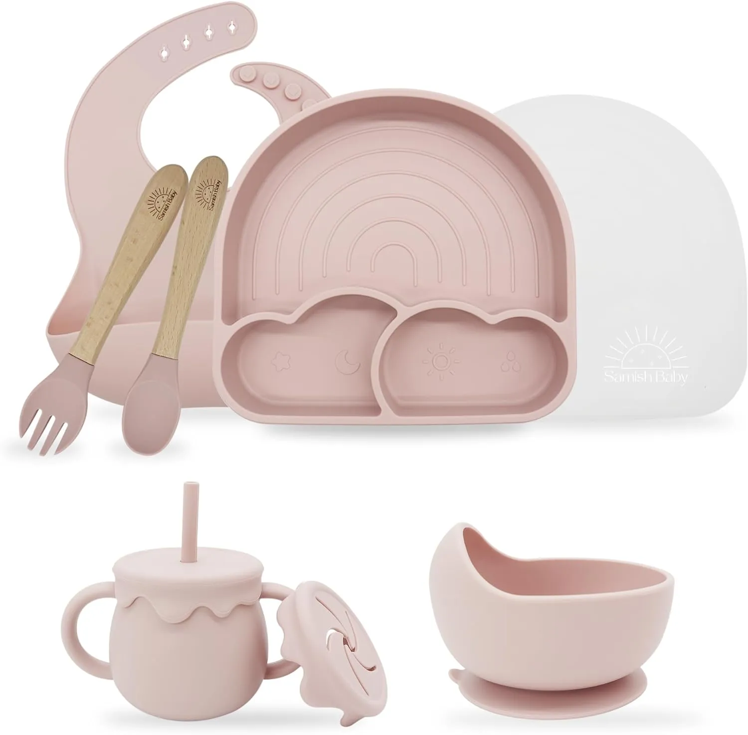 Colorful Arch Silicone Feeding Set – Sustainable, Non-Slip Baby Tableware