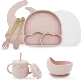 Colorful Arch Silicone Feeding Set – Sustainable, Non-Slip Baby Tableware