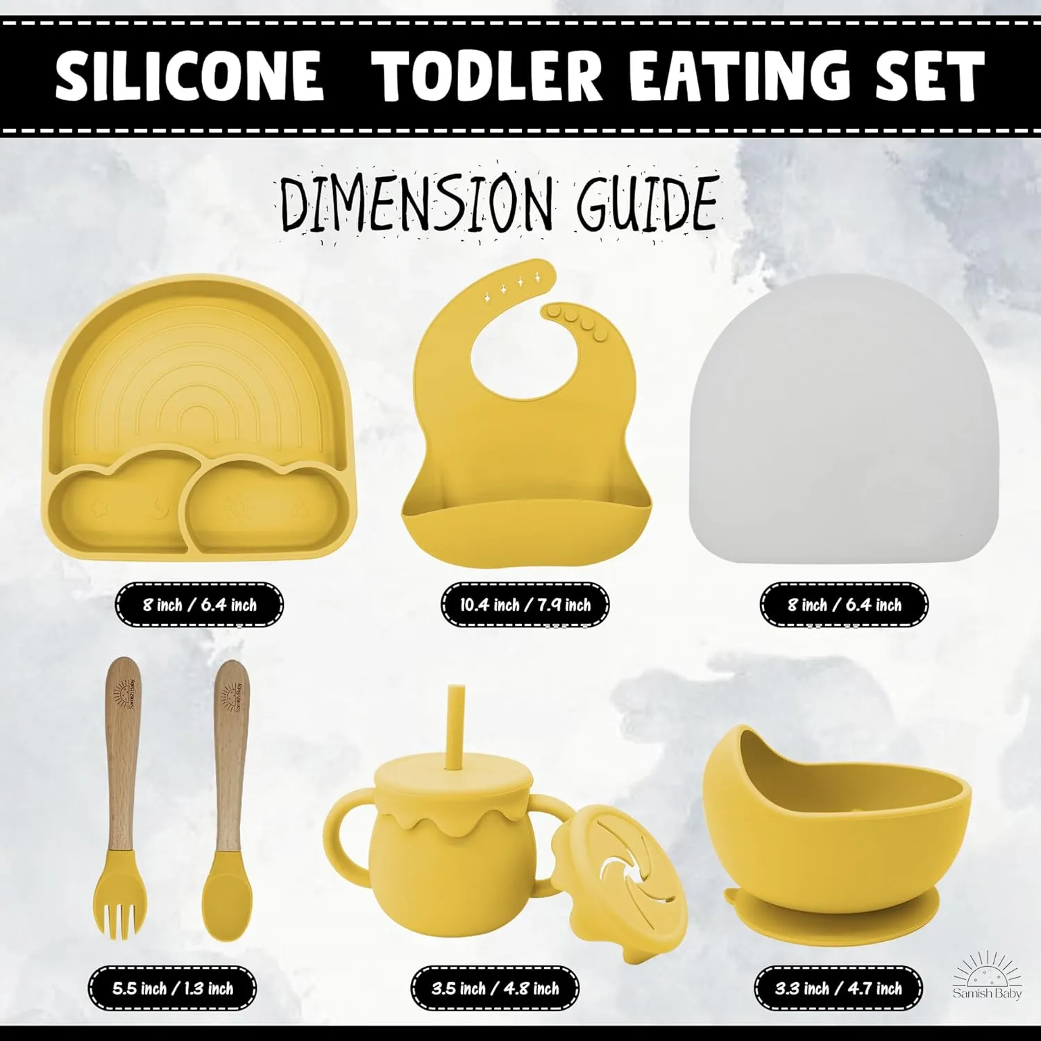 Colorful Arch Silicone Feeding Set – Sustainable, Non-Slip Baby Tableware