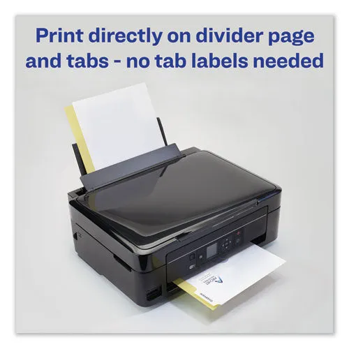 Customizable Print-on Dividers, Unpunched, 8-tab, 11 X 8.5, White, 5 Sets