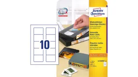 Disk labels 70 x 50.8 mm, inkjet, b / w laser, color laser, removable