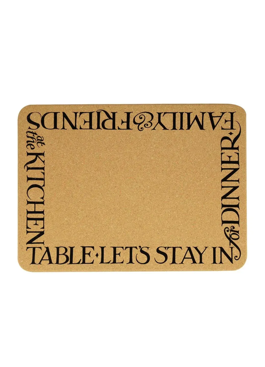 Emma Bridgewater Black Toast Rectangular Cork Trivet Placemat