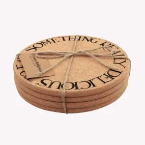 Emma Bridgewater Black Toast Round Cork Placemats x4