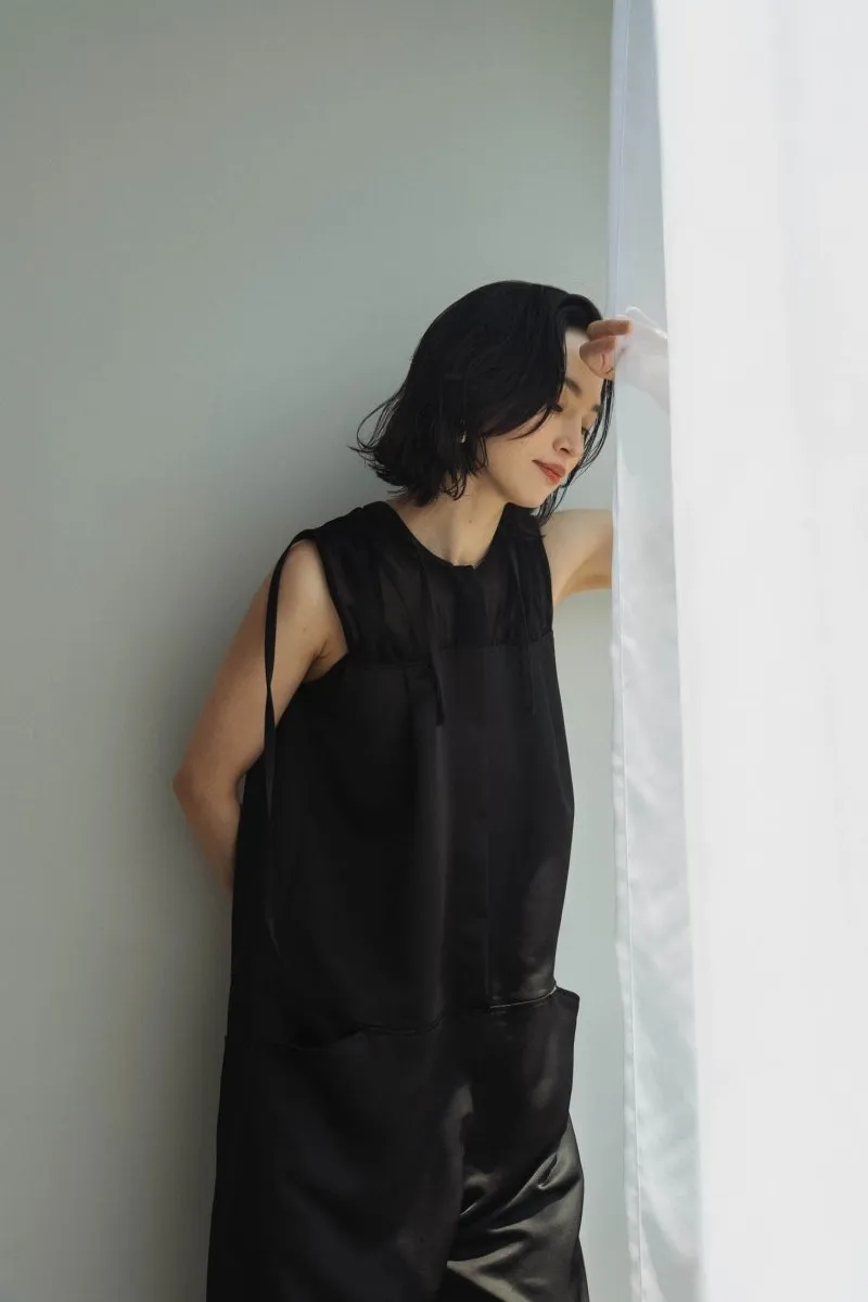 ennui sheer satin all in one/black