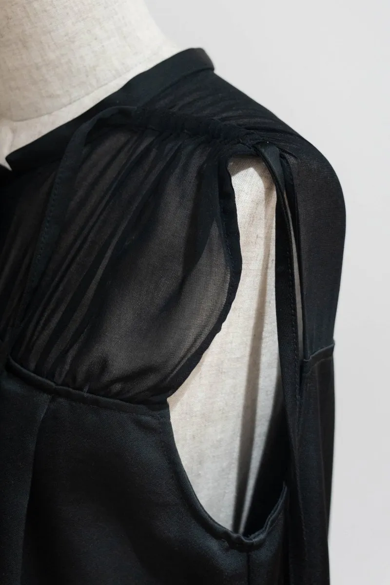 ennui sheer satin all in one/black