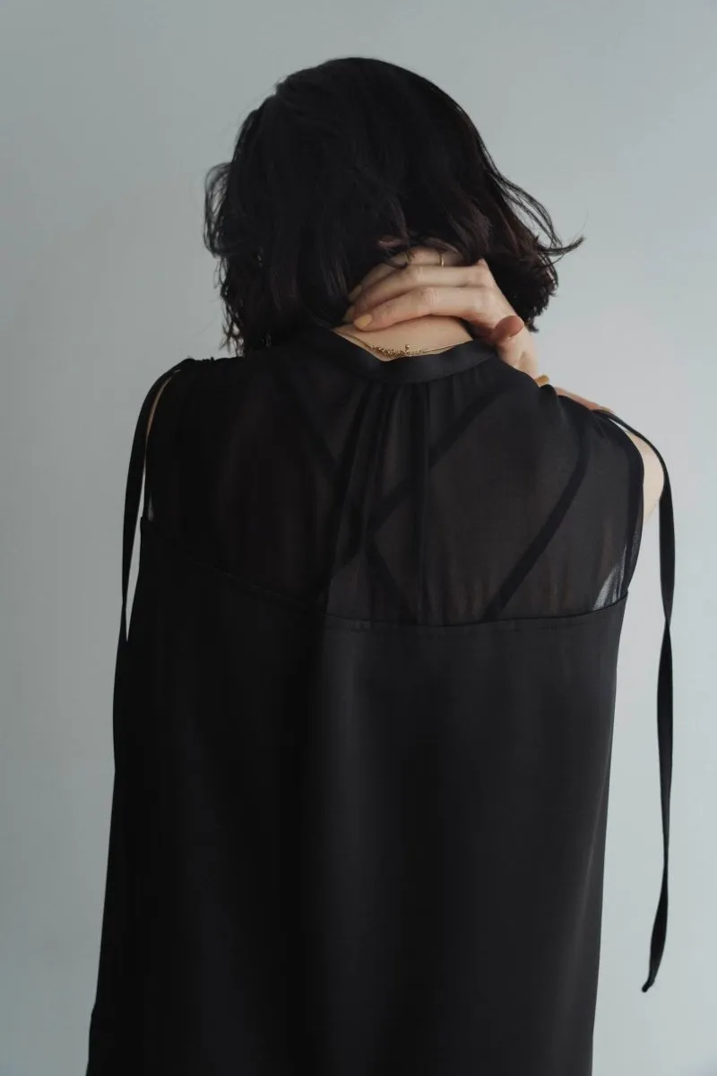 ennui sheer satin all in one/black