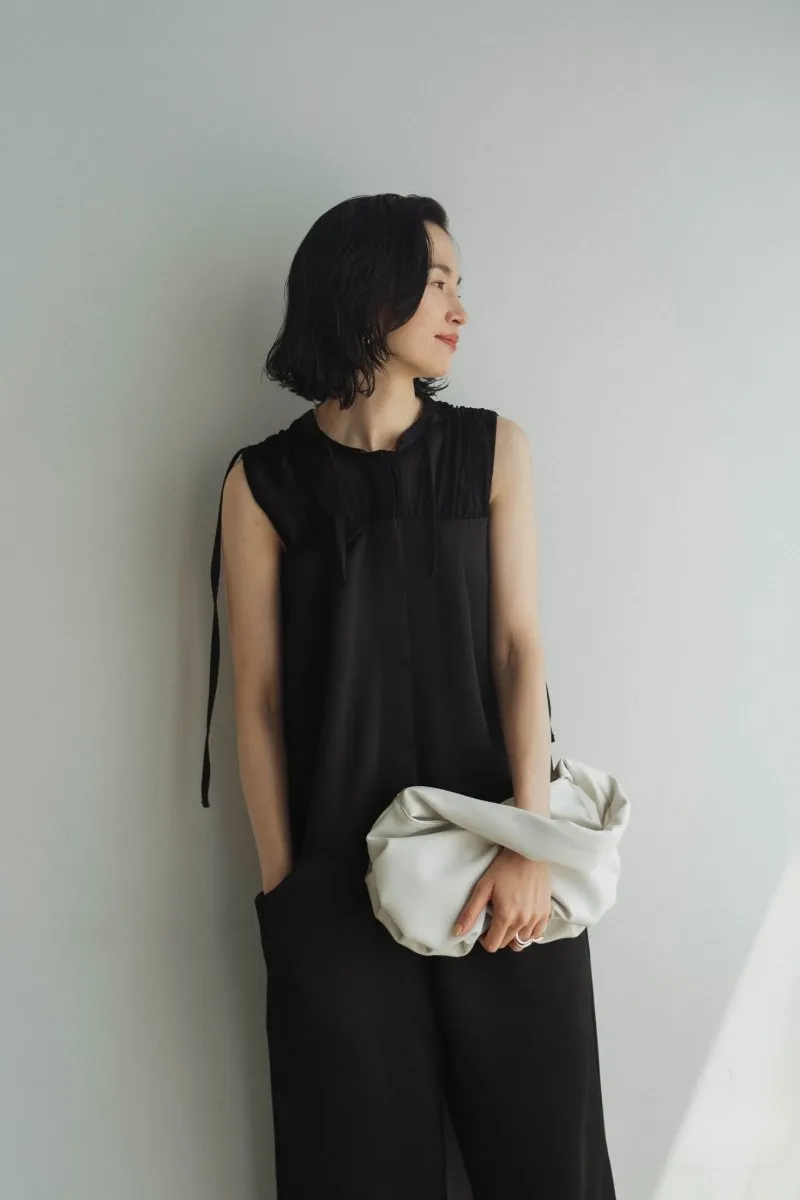 ennui sheer satin all in one/black