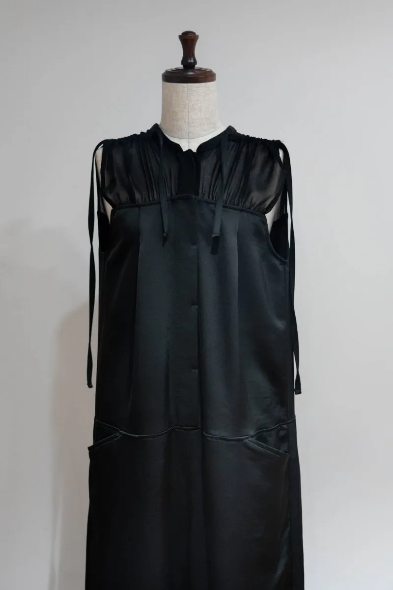 ennui sheer satin all in one/black
