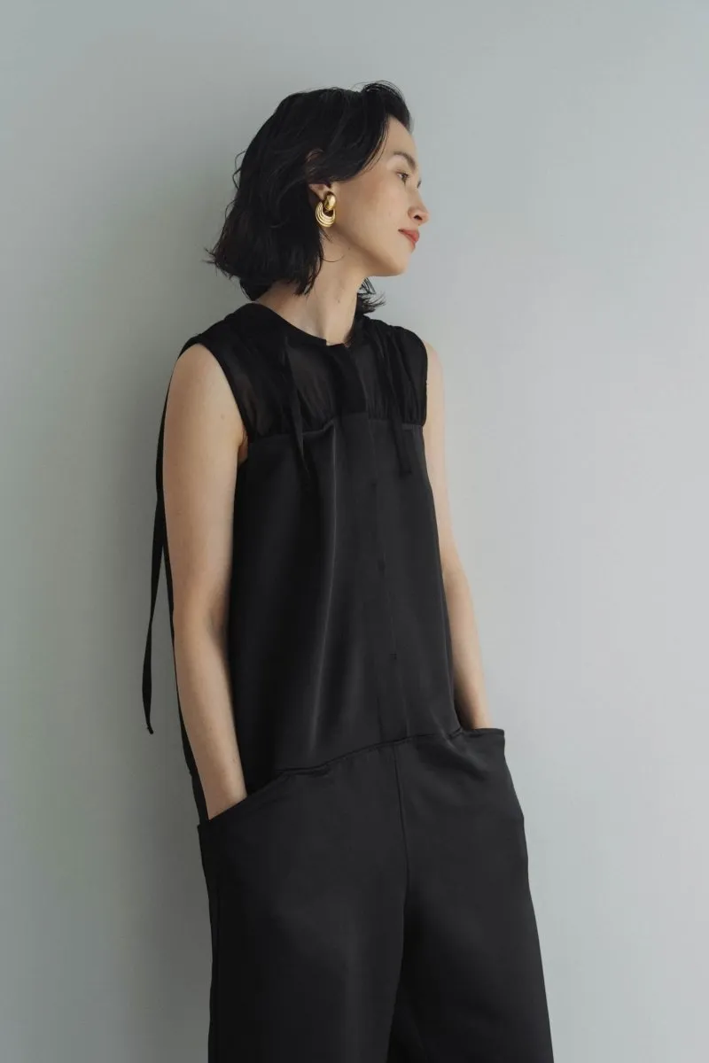 ennui sheer satin all in one/black