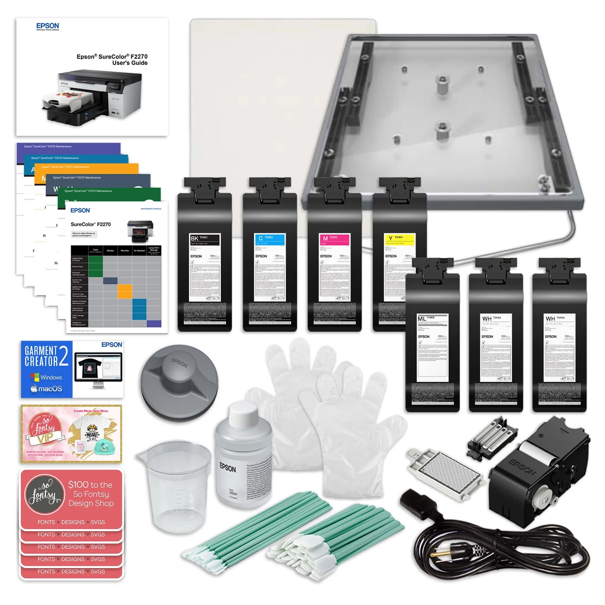 Epson F2270 DTG & DTF Combo Printer with Deluxe DTG Pretreatment Bundle