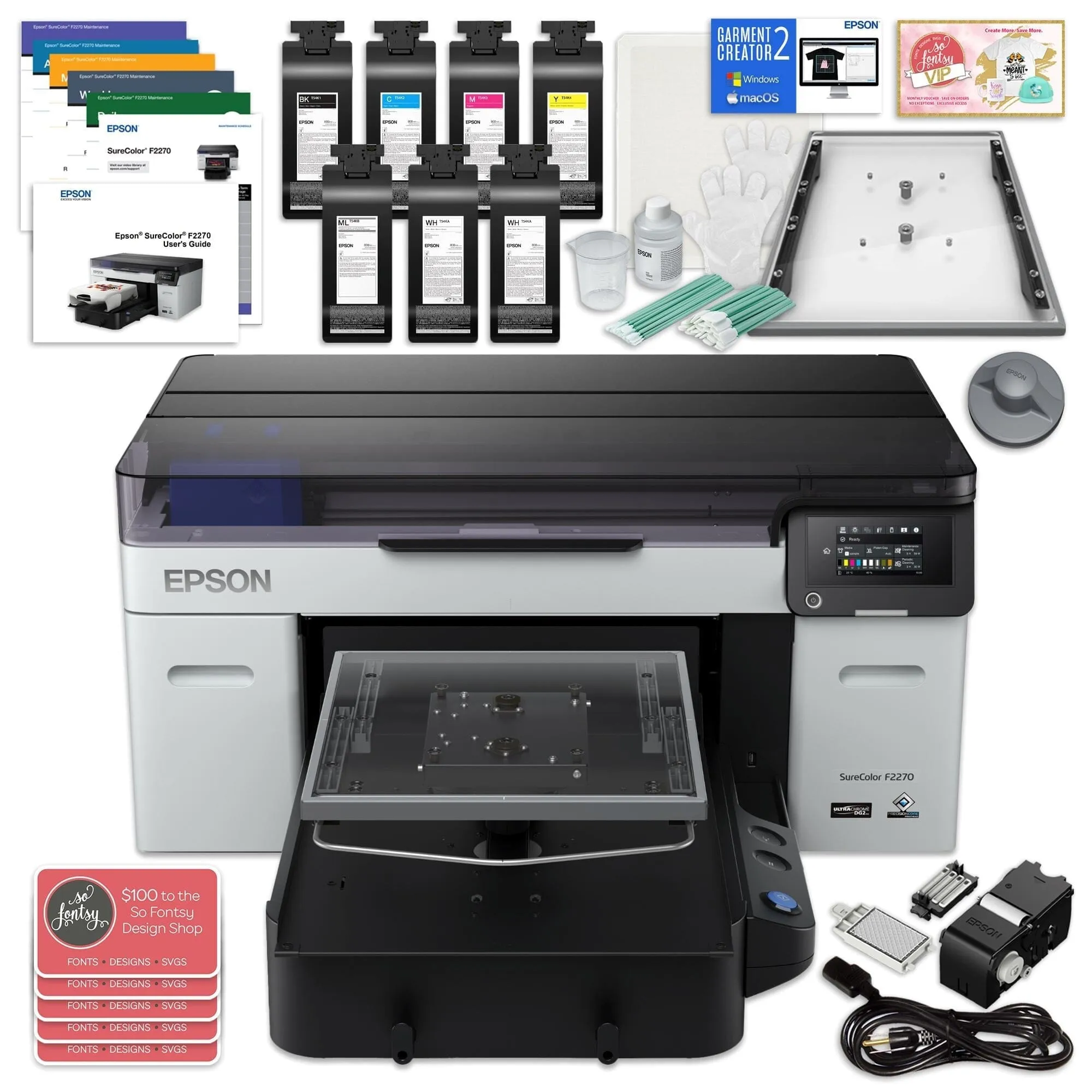 Epson F2270 DTG & DTF Combo Printer with Deluxe DTG Pretreatment Bundle