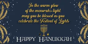 Festive of Lights Blessing-Happy Hanukkah 12x6 - Ribbon Match