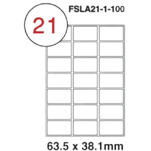 Fis multi purpose white label 63.5x38.1mm