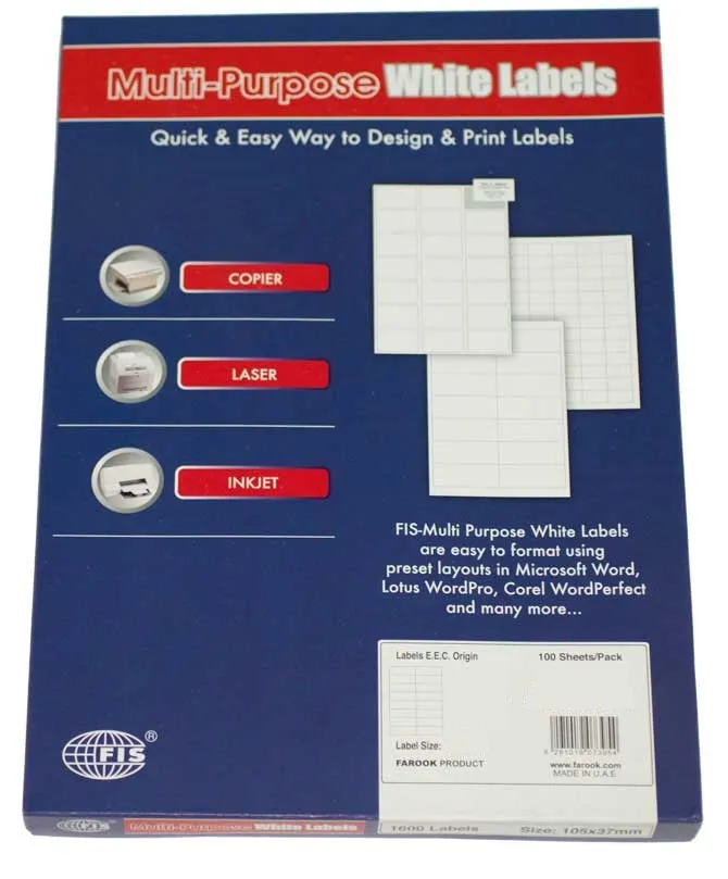 Fis multi purpose white label 96.5x33.8mm