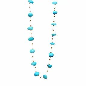 Floating Stone & Maasai Bead Necklace, Turquoise