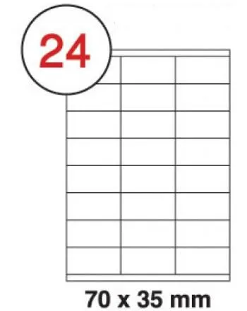 Formtec Labels 70x35mm 24 Labels Per Sheet