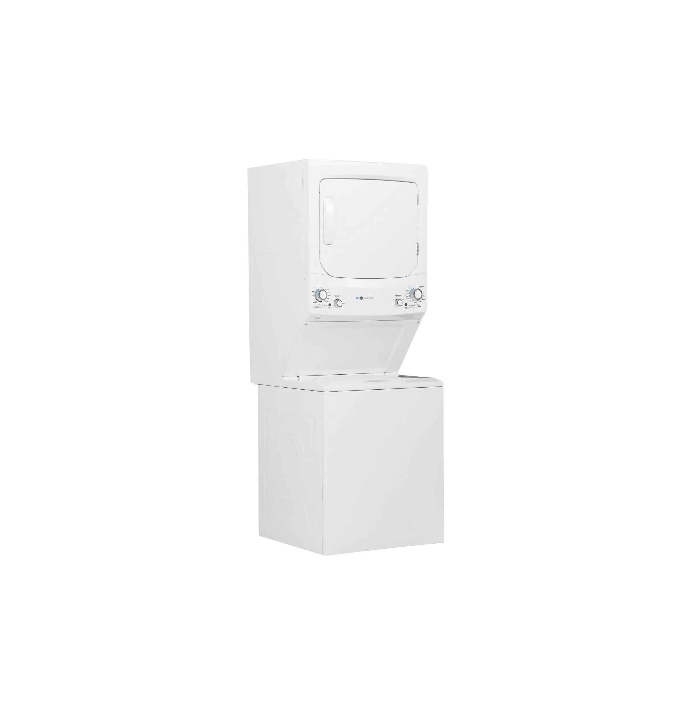 GUD27GESNWW GE Unitized Spacemaker® ENERGY STAR® 3.9 cu. ft. Capacity Washer with Stainless Steel Basket and 5.9 cu. ft. Capacity Gas Dryer