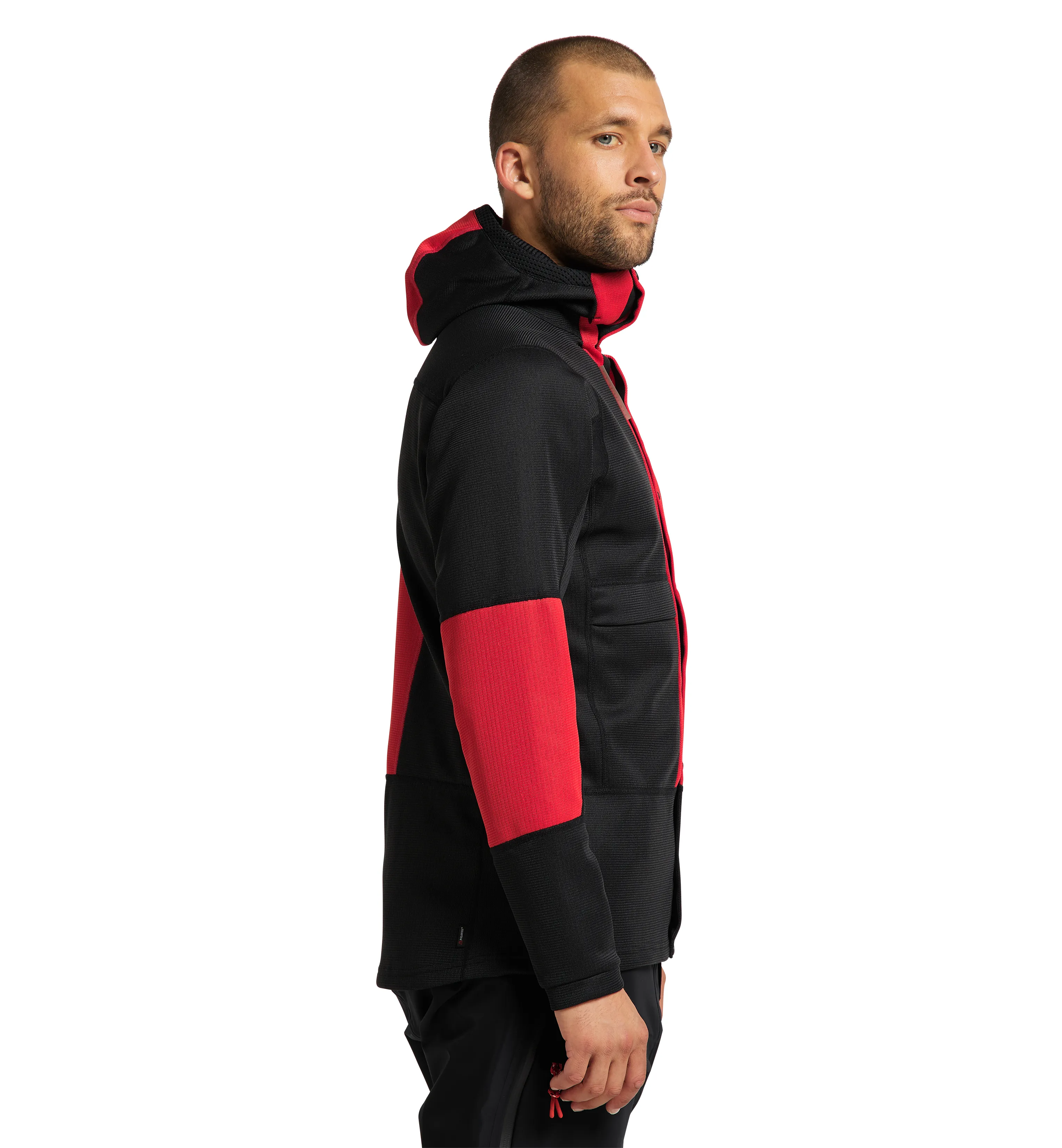 Haglöfs L.I.M ZT Sync 1 Mid Hood Men True Black/Zenith Red | Buy Haglöfs L.I.M ZT Sync 1 Mid Hood Men True Black/Zenith Red here | Outnorth