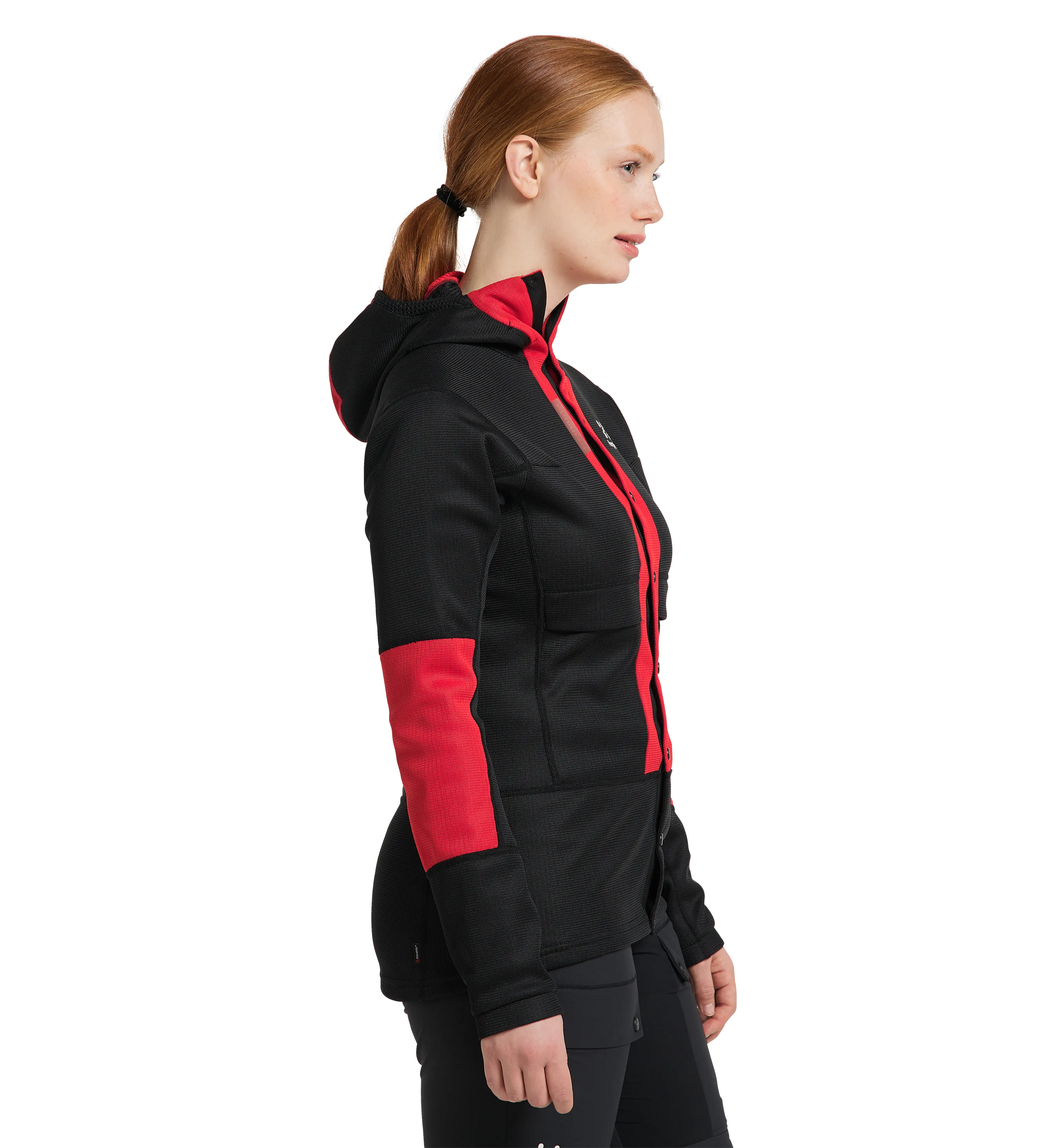 Haglöfs L.I.M ZT Sync 1 Mid Hood Women True Black/Zenith Red | Buy Haglöfs L.I.M ZT Sync 1 Mid Hood Women True Black/Zenith Red here | Outnorth