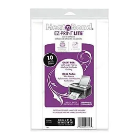 HeatnBond EZ-Print Lite Iron-On Adhesive 8.5"X11" 10/Pkg