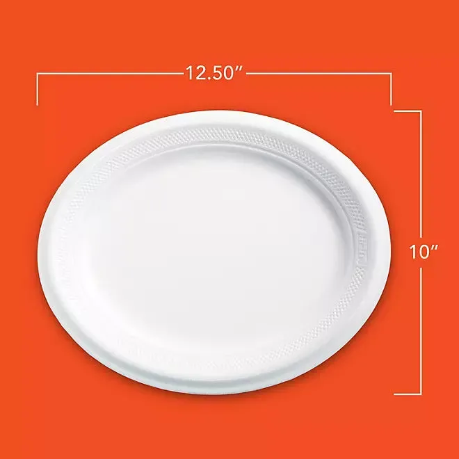 Hefty Supreme Foam Oval Platters, 12.5 x 10 , 100 ct.