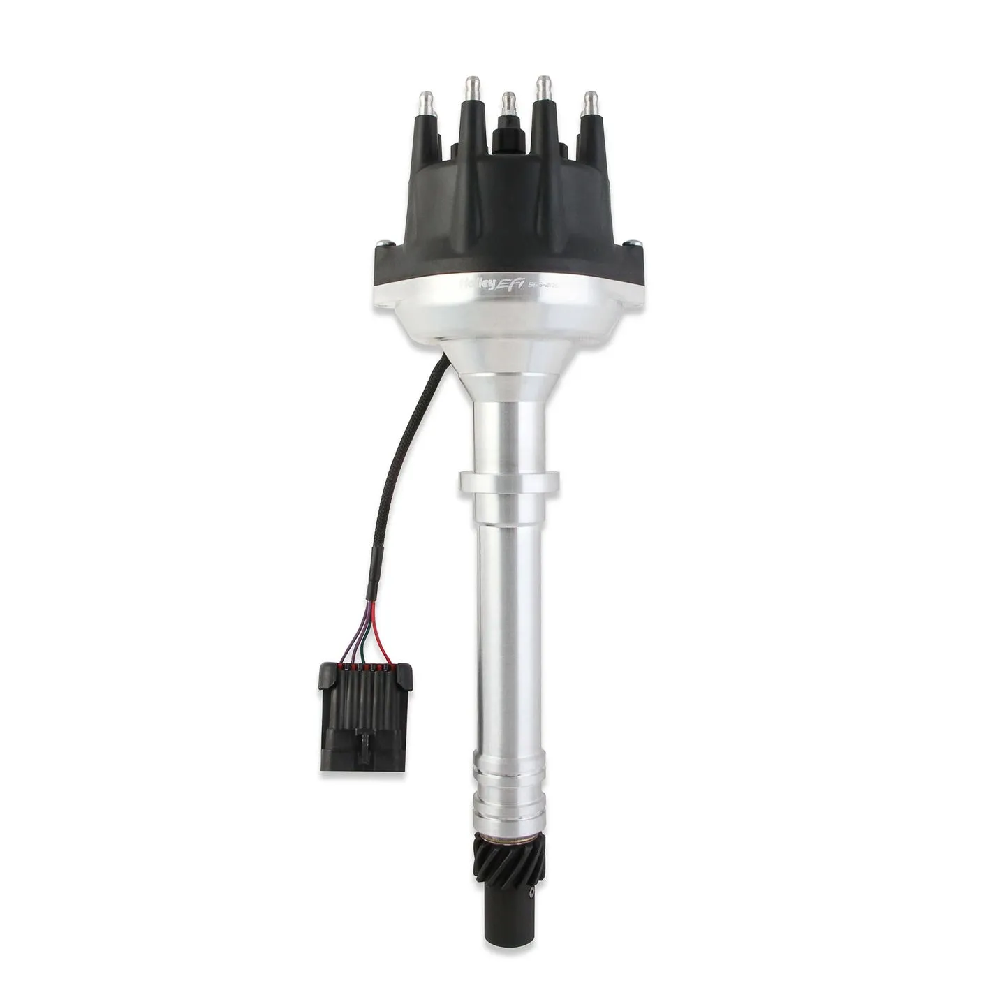 Holley EFI Dual Sync Distributor - Hall Effect - HEI Style Terminal - Clear Anodize - SB Ford