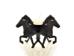 Icelandic Horse Shaped Plywood Candle Holder Laser Cut