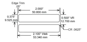 Identco TTL109-423-10 2.0x.375 Low Profile Gloss White Polyimide Thermal Transfer Labels