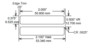 Identco TTL109-433-10 2.0x.375 Ultra-Durable Gloss White Polyimide Thermal Transfer Labels