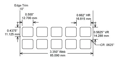 Identco TTL112-433-10 .50x.4375 Ultra-Durable Gloss White Polyimide Thermal Transfer Labels