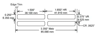 Identco TTL114-700-10 1.5x.25 Gloss White Polyester Thermal Transfer Labels