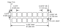 Identco TTL116-423-10 .375x.375 Low Profile Gloss White Polyimide Thermal Transfer Labels
