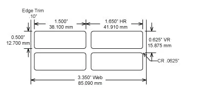 Identco TTL119-701-10 1.5x.50 Matte White Polyester Thermal Transfer Labels