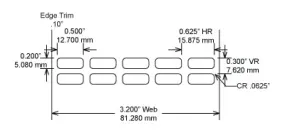 Identco TTL121-433-10 .50x.20 Ultra-Durable Gloss White Polyimide Thermal Transfer Labels