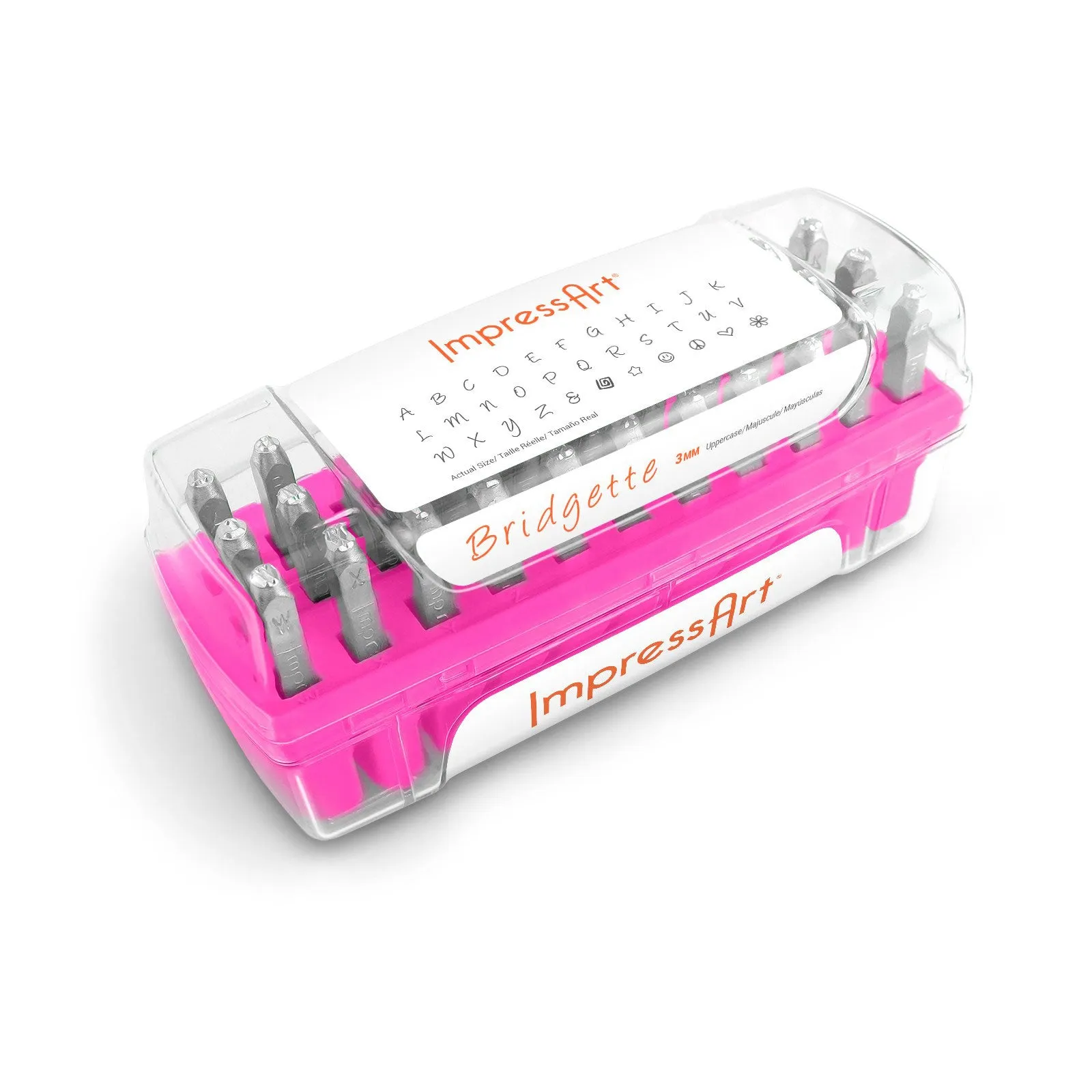 ImpressArt 33-Piece Deluxe Uppercase Alphabet Stamps 'Bridgette' 1/8 Inch (3mm) - 1 Set