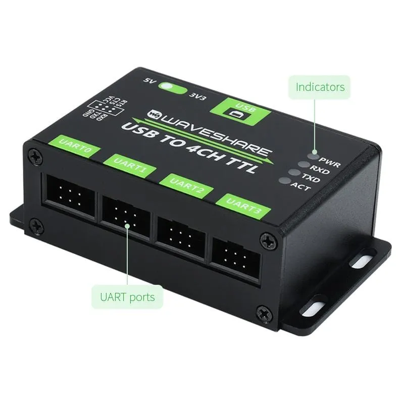 Industrial 4-Channel USB to UART Converter