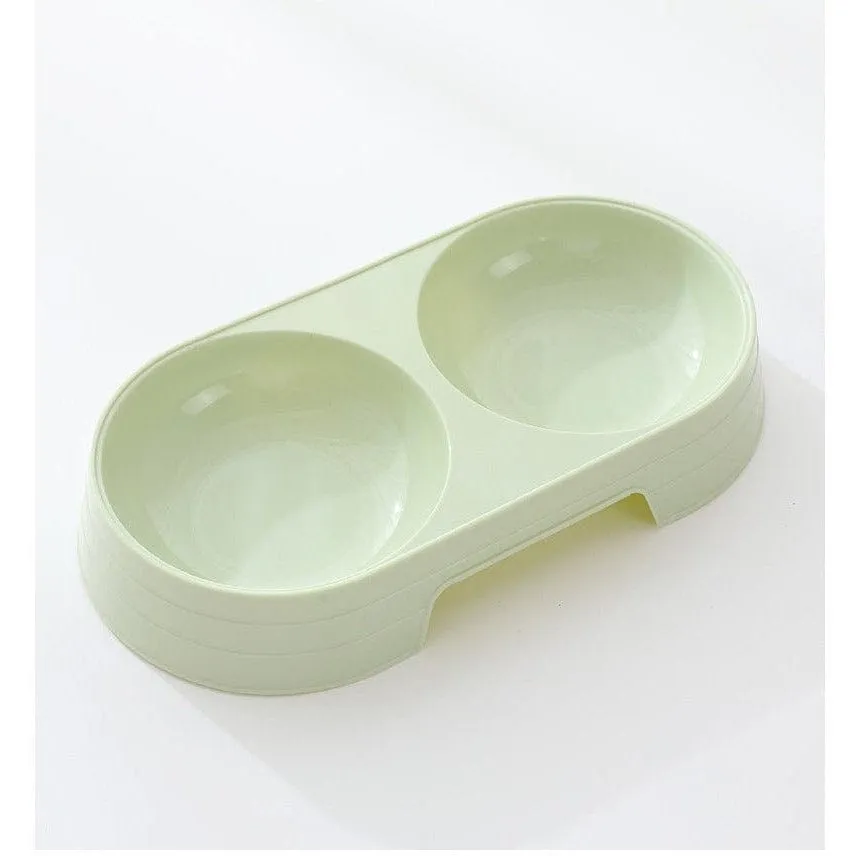 Ins Macaron Oval Pet Double Bowl 23*12*3.7Cm