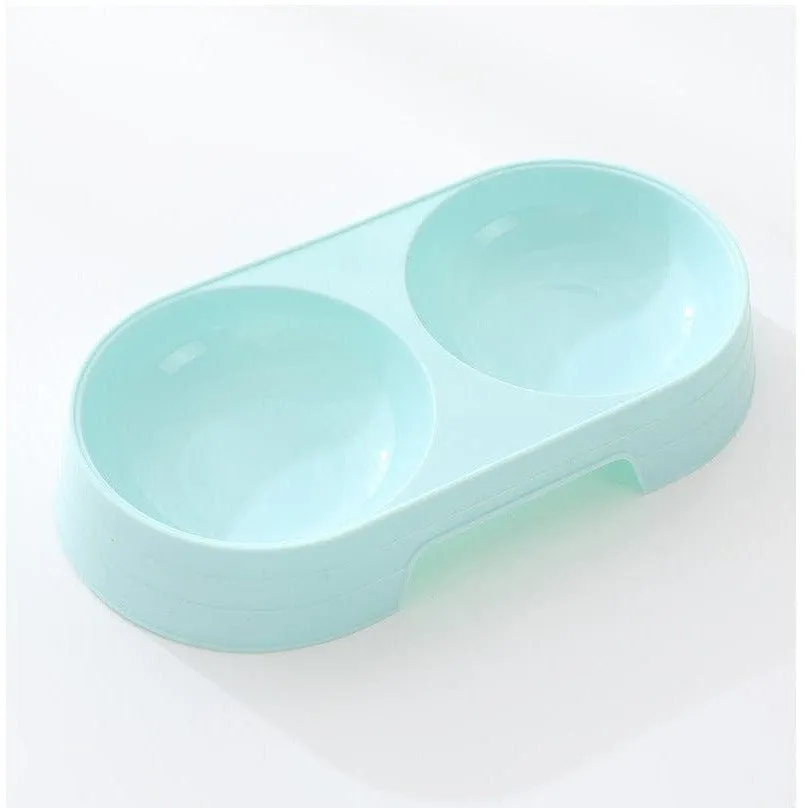 Ins Macaron Oval Pet Double Bowl 23*12*3.7Cm