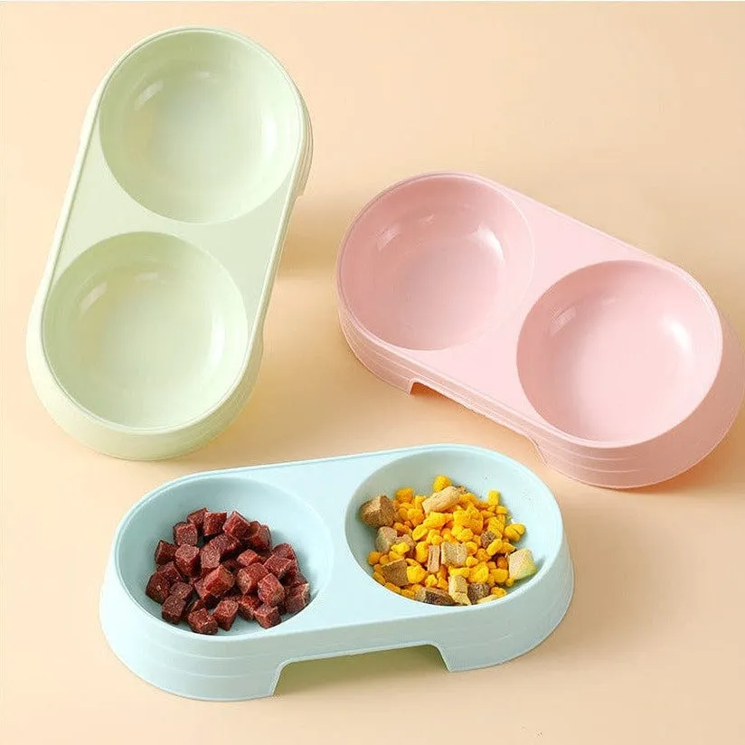 Ins Macaron Oval Pet Double Bowl 23*12*3.7Cm