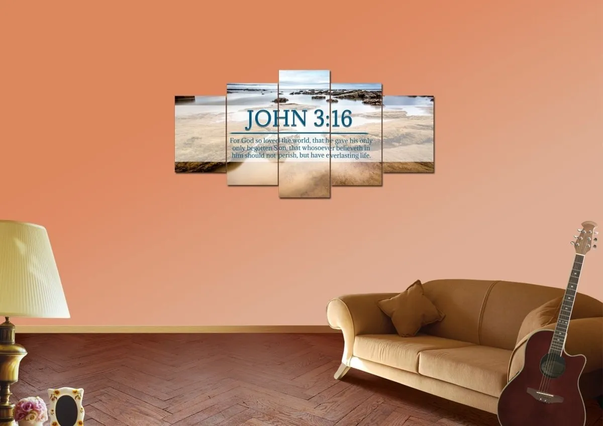 John 316 Kjv #29 Bible Verse Canvas Wall Art - Christian Canvas Wall Art