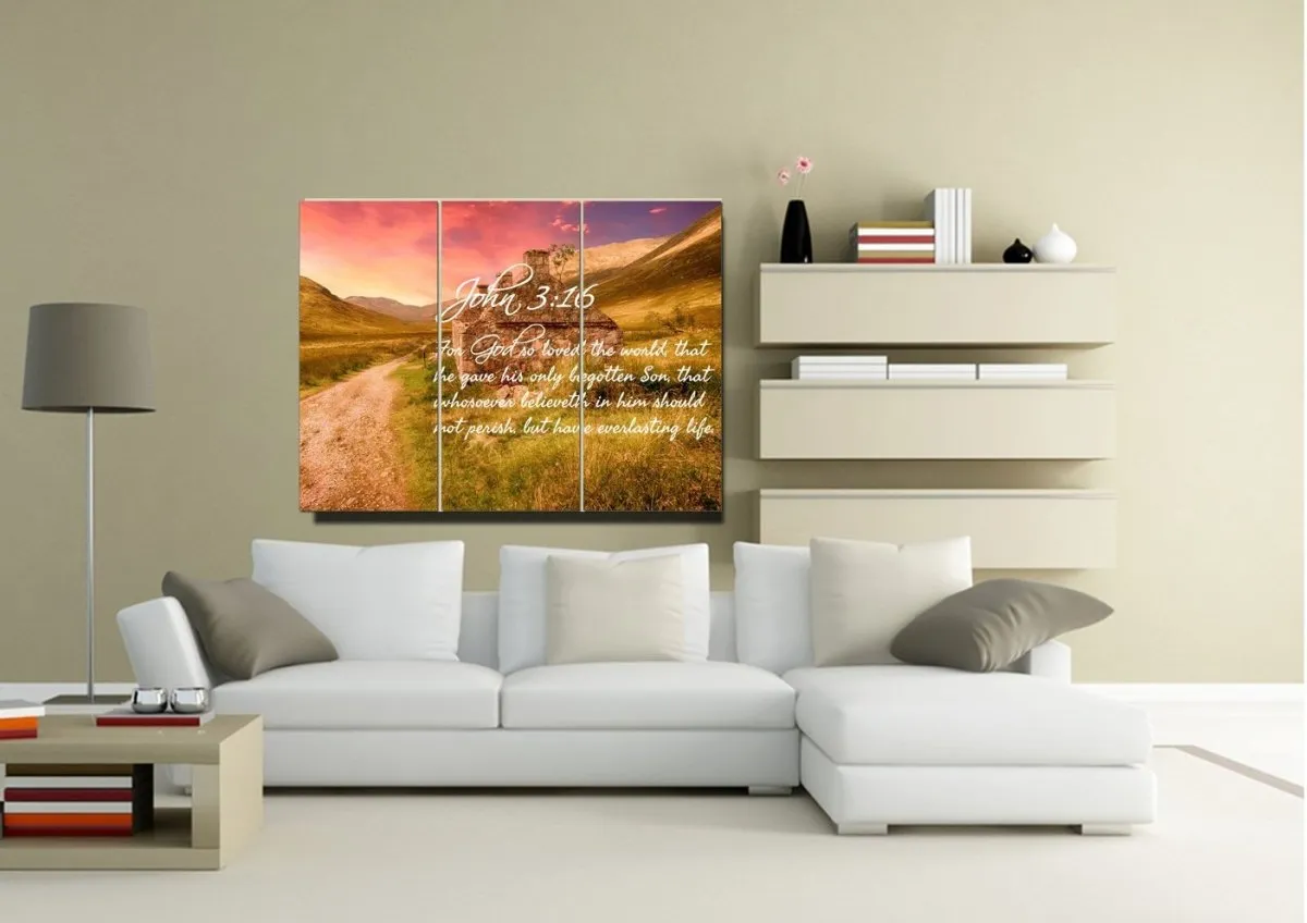 John 316 Kjv #4 Bible Verse Canvas Wall Art - Christian Canvas Wall Art